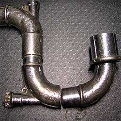 photo of pipe made from 1960's tracheostomy adapters