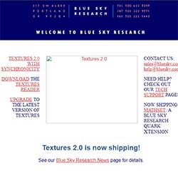 photo of screenshot from 1998 showing bluesky.com, Barry Smith's company