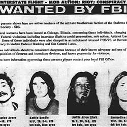 photo of FBI wanted poster of Students for a Democratic Society