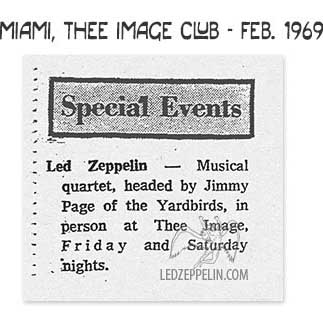 photo of newspaper article about Led Zeppelin at Thee Image